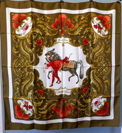 Very Rare 1969 Hermes Silk Scarf “ Cheval Turc 